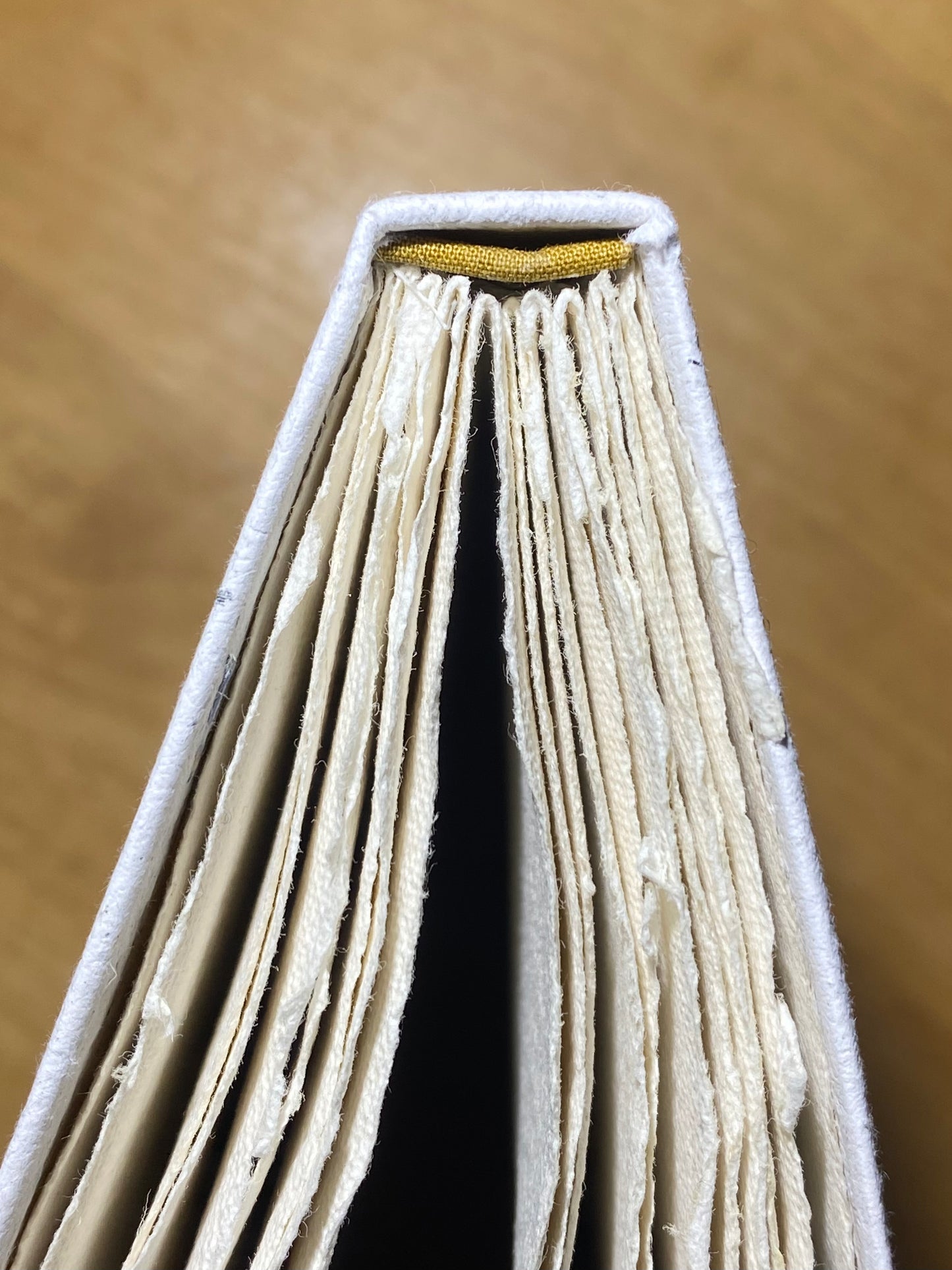 Carnet reliure Bradel - papier pur chiffon "draps anciens" (Format A5 / 20 pages)