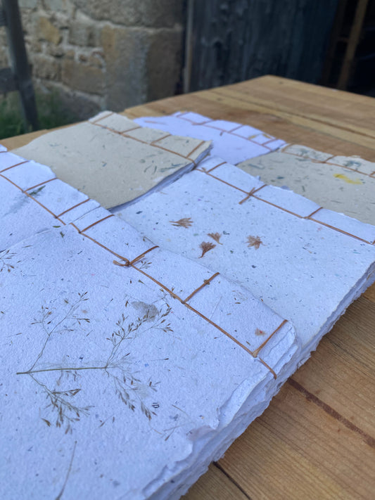 Carnet reliure Japonaise - papier recyclé (Format A5 / 10 pages)